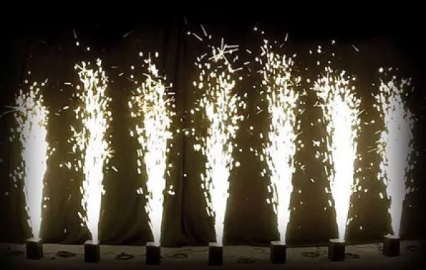 Silver fountain firework with sparks